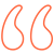 orange outline quote bubble